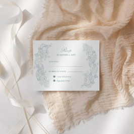 Viktorianisch Dusty Blue Wedding RSVP Karte