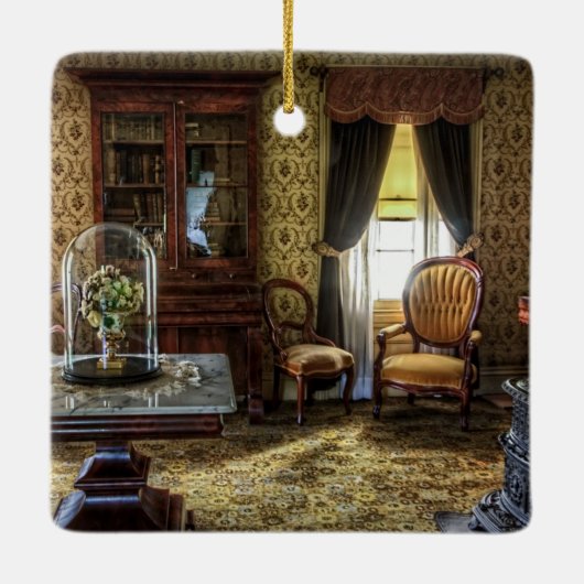 Viktorianisch eingerichtetes Wohnzimmer Keramikornament (Rückseite)