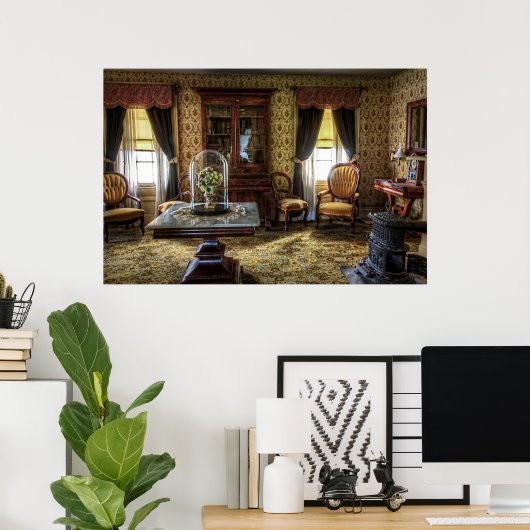 Viktorianisch eingerichtetes Wohnzimmer Poster (Heimbüro)