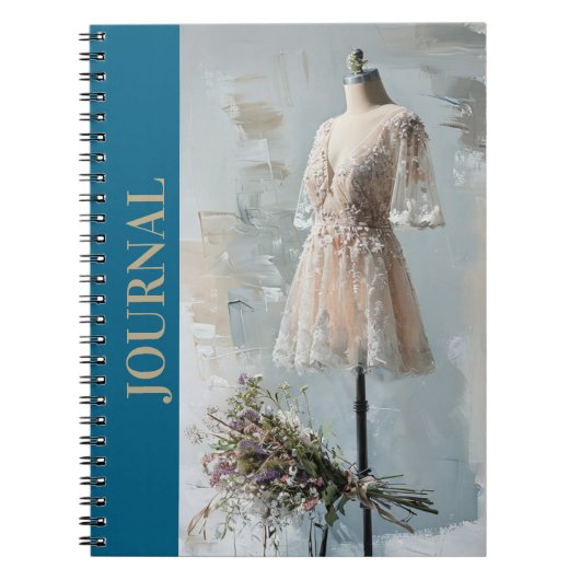 Viktorianisch Elegance Little Black Dress LBD Beig Notizblock (Vorderseite)