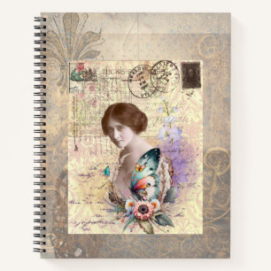 Viktorianisch Elegance Vintag Lady Collage Notizblock