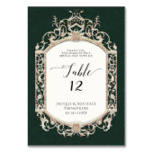 Viktorianisch Elegant Formal Emerald n Gold Empfan Tischnummer (Rückseite)
