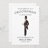 Viktorianisch Era Groomsmaqn Einladung (Vorne/Hinten)