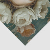 Viktorianisch Era Lady Floral Headdress Decoupage Seidenpapier (Detail)