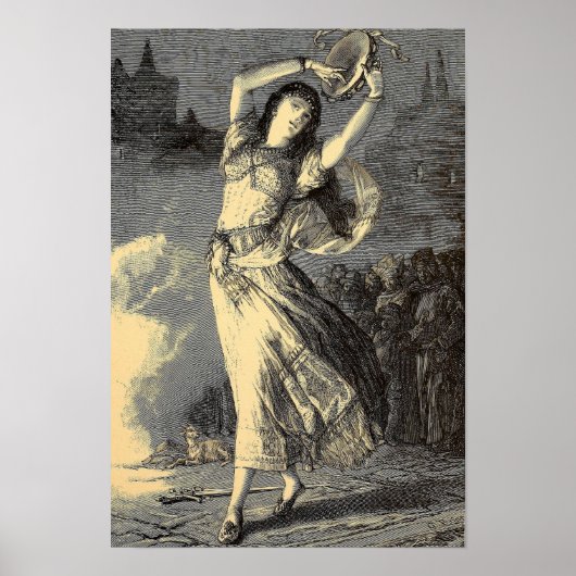 Viktorianisch Era Sinti und Roma Tambourine Girl Poster (Vorne)