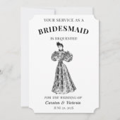 Viktorianisch Era Vintag Bridesmaids Einladung (Vorderseite)