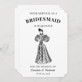 Viktorianisch Era Vintag Bridesmaids Einladung (Vorne/Hinten)