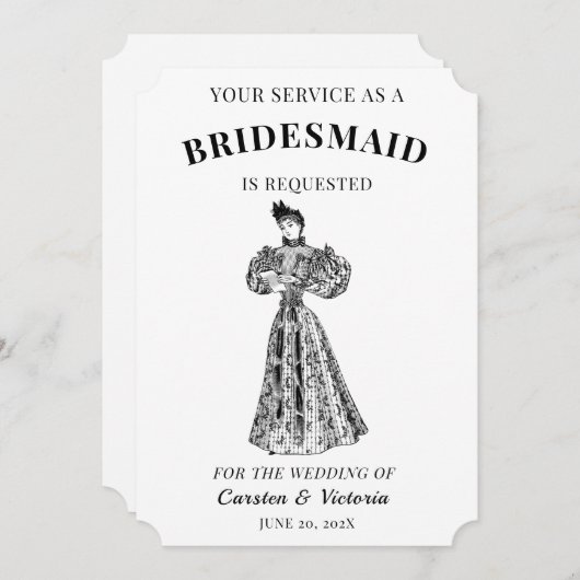 Viktorianisch Era Vintag Bridesmaids Einladung (Vorne/Hinten)