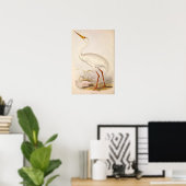 Viktorianisch Era White Crane Poster (Heimbüro)