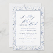 Viktorianisch etwas Blau machen wir Polterabend Einladung (Vorderseite)