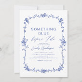 Viktorianisch Etwas Blaues Französisches Brautpart Einladung (Vorderseite)