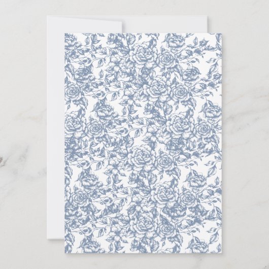 Viktorianisch Etwas Blaues Französisches Brautpart Einladung (Rückseite)