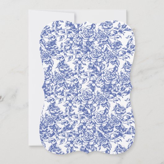 Viktorianisch Etwas Blaues Französisches Brautpart Einladung (Rückseite)