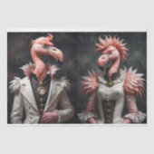 Viktorianisch Flamingo Couple - Decoupage- Seidenpapier (Vorderseite)