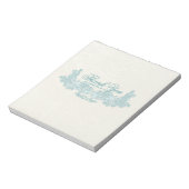 Viktorianisch Floral Aqua Design Candy Bar Wrap Notizblock (Rotiert)