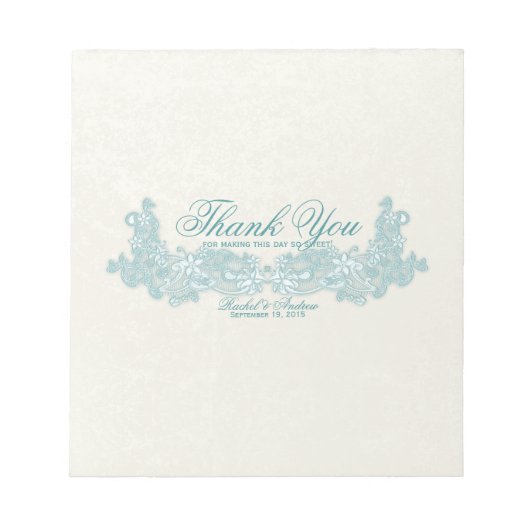 Viktorianisch Floral Aqua Design Candy Bar Wrap Notizblock (Vorderseite)