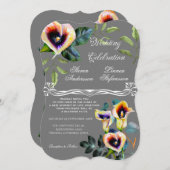Viktorianisch Floral Calla Lilies Bouquet Blossom Einladung (Vorne/Hinten)