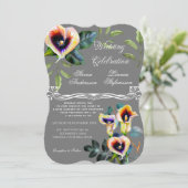 Viktorianisch Floral Calla Lilies Bouquet Blossom Einladung (Stehend Vorderseite)