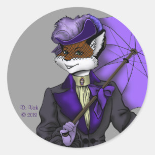 Viktorianisch Fox-Aufkleber Runder Aufkleber