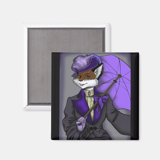 Viktorianisch Fox Magnet (Vorderseite/Rückseite)