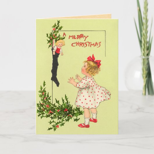 Viktorianisch Frohe Weihnachtskarte Feiertagskarte (Vorderseite)