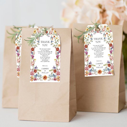 Viktorianisch Garden Blume Hochzeitsfeiern Geschenkanhänger