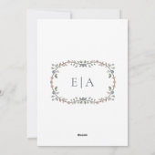 Viktorianisch Garden Dusty Blue Monogram Einladung (Rückseite)