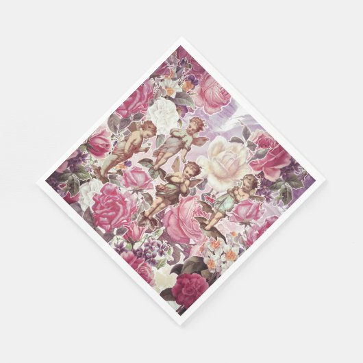 Viktorianisch Garden Luncheon Paper Napkins Serviette (Ecke)