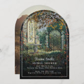 Viktorianisch Garden Romance Brautparty bemalt Einladung (Vorne/Hinten)