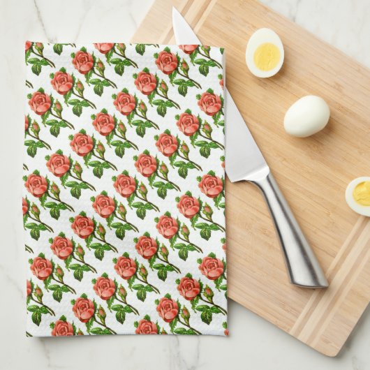 Viktorianisch Garden Thema Englisch Rose Küche Han Geschirrtuch (Viertel Falte)