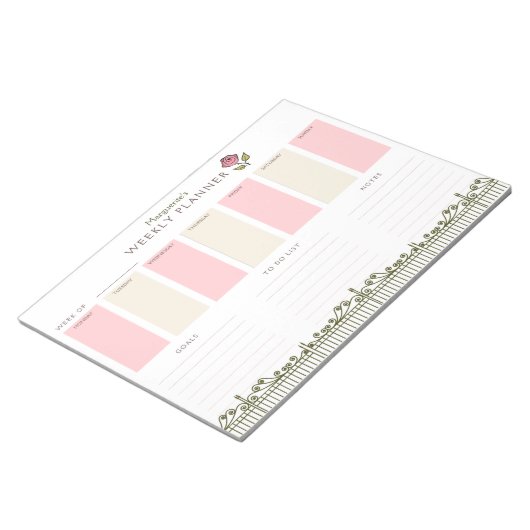 Viktorianisch-Gartenwochenplan Notizblock (angewinkelt)