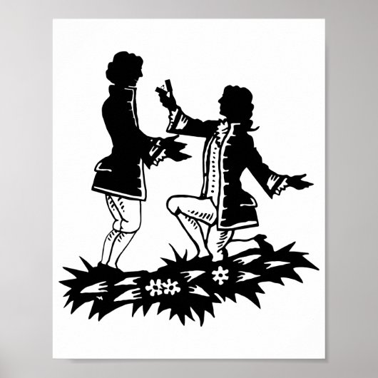 Viktorianisch Gay Man schlägt Lover Silhouette vor Poster (Vorne)