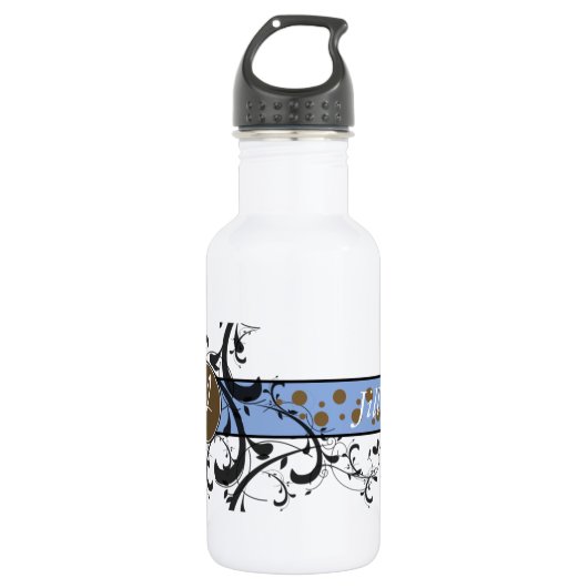 Viktorianisch Geblüht Mit Monogramm Trinkflasche (Vorderseite)