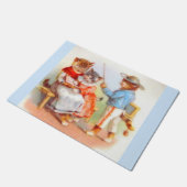 Viktorianisch gekleidete Kätzchen Fußmatte (Schrägansicht)