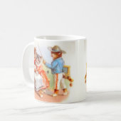 Viktorianisch gekleidete Katzen Kaffeetasse (Vorderseite Links)