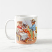 Viktorianisch gekleidete Katzen Kaffeetasse (Links)