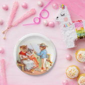 Viktorianisch gekleidete Katzen Pappteller (Party)