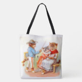 Viktorianisch gekleidete Katzen Tasche (Rückseite)