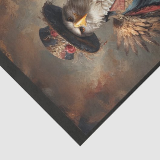 Viktorianisch gekleideter Adler mit Hut Seidenpapier (Ausschnitt)