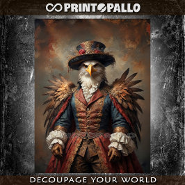 Viktorianisch gekleideter Adler mit Hut Seidenpapier