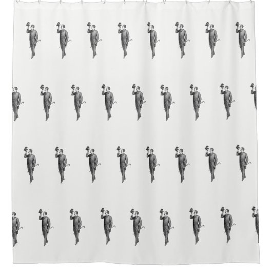Viktorianisch Gentleman Selfie Pattern Duschvorhang (Vorderseite)