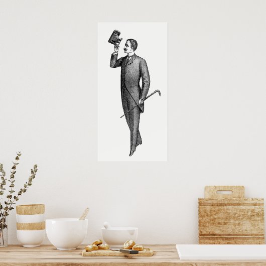 Viktorianisch Gentleman Selfie Poster (Küche)