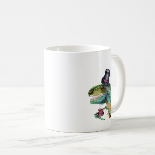 Viktorianisch Gentleman Tyrannosaurus Rex Kaffeetasse (VorderseiteRechts)