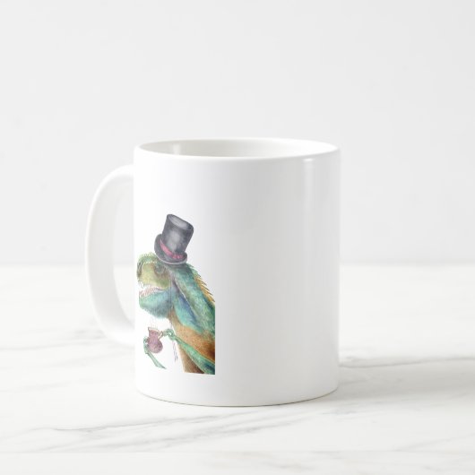 Viktorianisch Gentleman Tyrannosaurus Rex Kaffeetasse (Vorderseite Links)