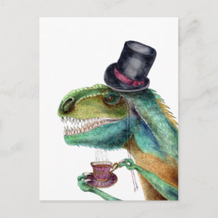 Viktorianisch Gentleman Tyrannosaurus Rex Postkarte