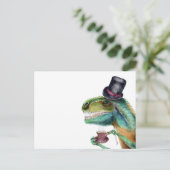 Viktorianisch Gentleman Tyrannosaurus Rex Postkarte (Stehend Vorderseite)