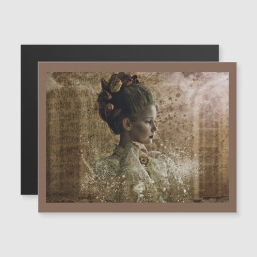 Viktorianisch Ghost Lady-in-Gewartet Magnetkarte (Vorne/Hinten)