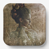 Viktorianisch Ghost Lady-in-Gewartet Pappteller (Vorderseite)