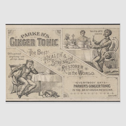 Viktorianisch Ginger Tonic Poster Ad-Craft Seidenpapier (Vorderseite)