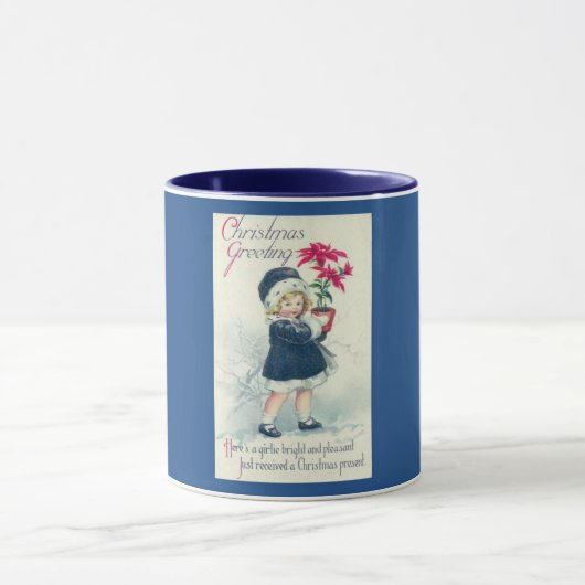 Viktorianisch Girl Holiday Vintage Weihnachten Tas Tasse (Zentrum)